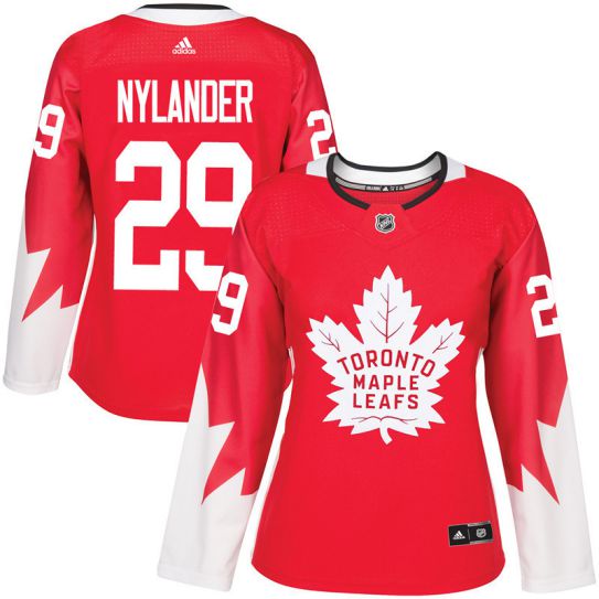 2017 NHL Toronto Maple Leafs women #29 William Nylander red jersey->women nhl jersey->Women Jersey